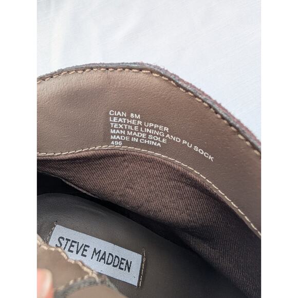 Steve Madden Womens Cian Boot Bootie Sz 8 Taupe Suede Fringe Block Heel Western - Picture 6 of 7